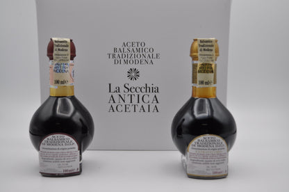 Aceto Balsamico Tradizionale di Modena D.O.P. DUETTO ”EXTRAVECCHIO + AFFINATO"